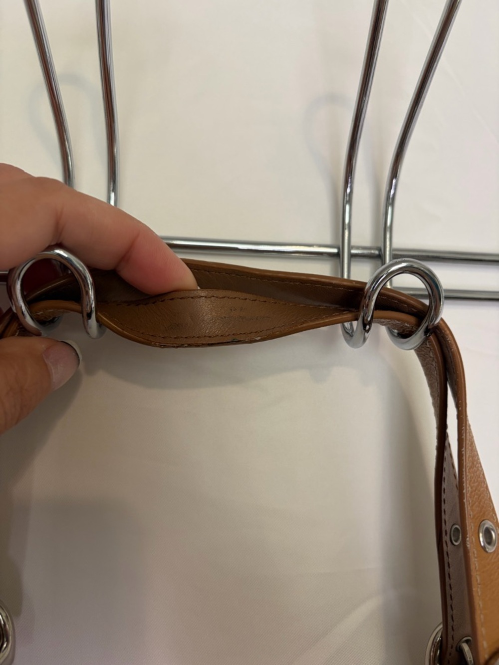 Coach Tan Leather Shoulder Bag with Front Pleats - Picture 11 of 12